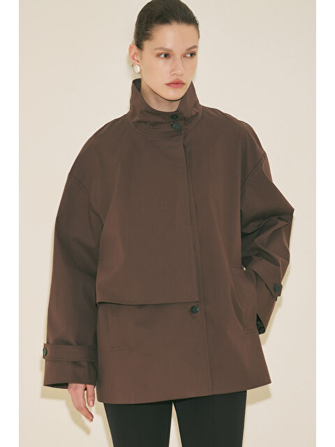 Manuka Rıa Tasarım Trençkot Kahverengi