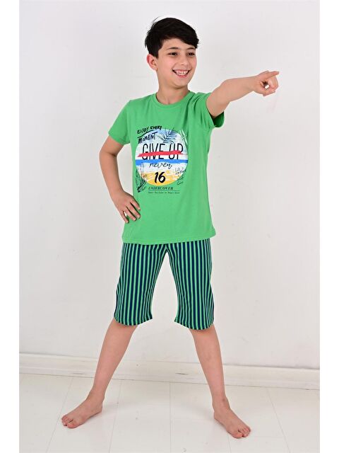 Vitmo Erkek Çocuk Kapri Pijama Takımı Moment Yeşil - S000388409-18194