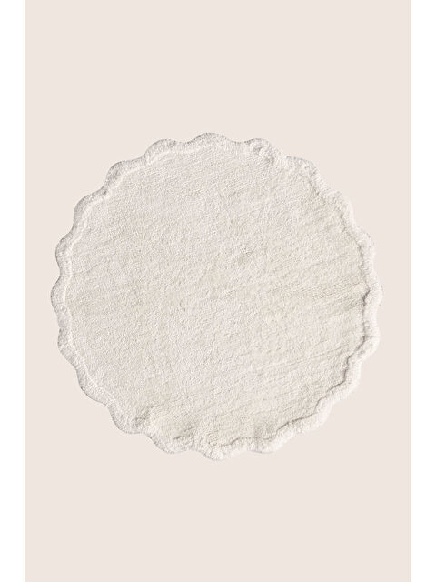 İrya Scallop Yuvarlak Banyo Paspası Bambu 90x90 Ekru - S000456993-19965