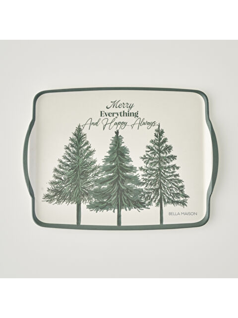 Bella Maison New Year Yılbaşı Melamin Tepsi Yeşil (42x31 cm) - S000471304-18194