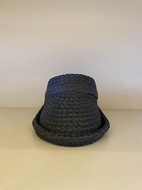 Luminos Butik Siyah Önü Kıvrımlı Orijinal Hasır Vizör Şapka Günlük Kullanım Ve Plaj Kullanımına Uygun HSR2113 - S000383022-15542