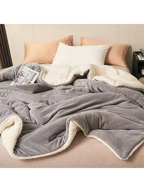 Mulberry Sherpa Polar Battaniye Çift Taraflı Çift Kişilik 220x240 cm