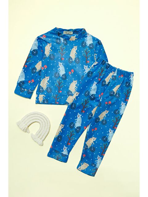 Fullamoda Koala Baskılı Polar Unisex Çocuk Pijama Takımı - S000486474-23093