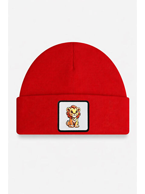 BlackBörk Aslan Logolu Kırmızı Çocuk Bere