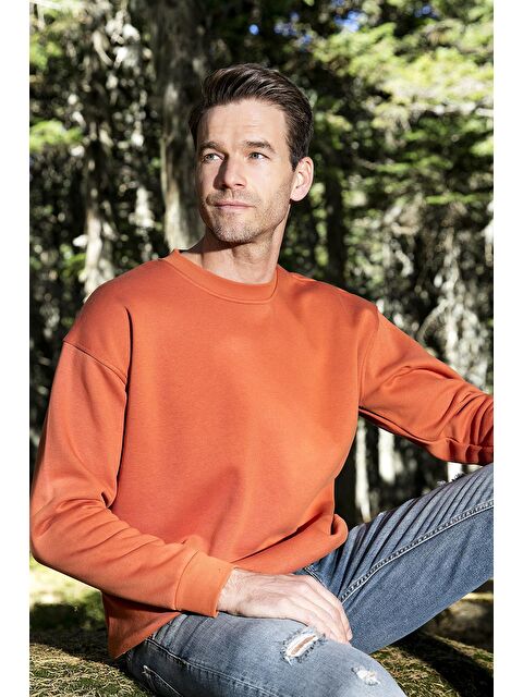 Buratti Regular Fit Bisiklet Yaka Pamuklu İçi Tüylü Yumuşak Şardonlu Erkek Sweat 5905255 - S000000582-19956