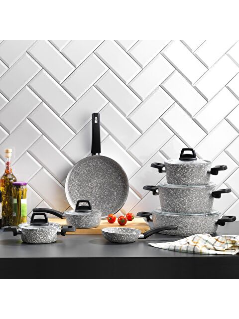SCHAFER Dark Storm Tencere Seti 12 Parça-Gri - S000120677-20600