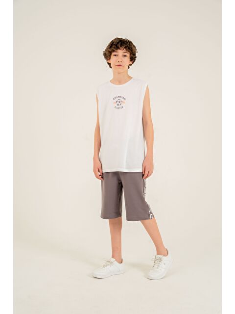 Mışıl Kids Champion Allstar 1990 Baskılı Üst Atlet Alt Sağ Sol  Baskılı Erkek Çocuk Şort - Atlet Takımı