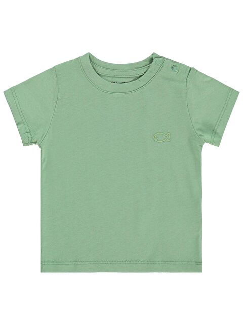 Civil Baby Balık Nakışlı 6-18 Ay Tişört - Haki