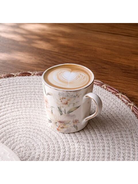 Evidea Kitchen Flowery Kupa - Beyaz - 240 ml