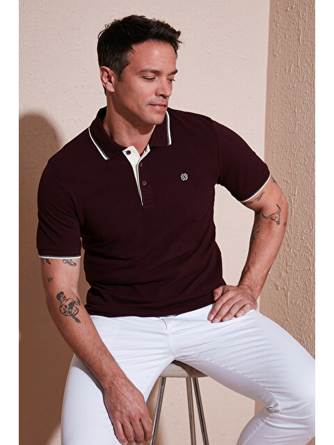 Buratti %100 Pamuk Düğmeli Slim Fit Erkek Polo Yaka Tişört 5902118