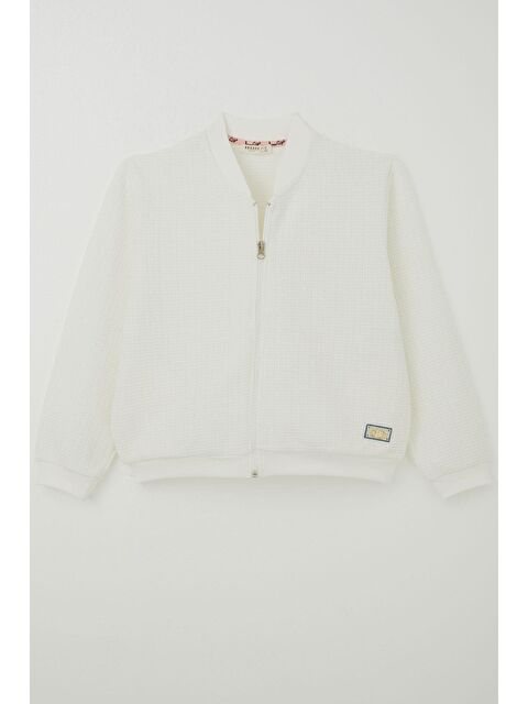 Breeze Kız Çocuk Hırka Fermuarlı Arma Detaylı Ekru (9-14 Yaş) - S000491414-19965