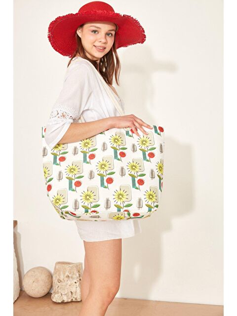 C&City Y1670-02 Kadın Plaj Çantası Çok Renkli - S000216639-37243