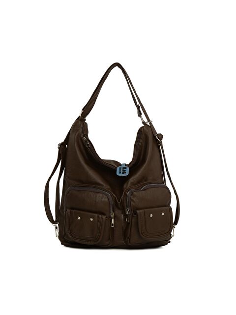 Bagmori Yumuşak Dokulu Çift Cep Kapaklı Askılı ve Sırt Salaş Çanta - S000500310-19413