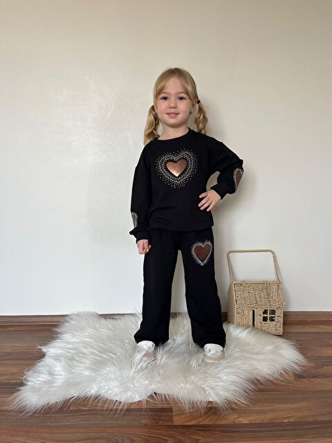 carla10 Kız Çocuk Kalp Detay Alt Üst Eşofman Takımı - S000495503-19351