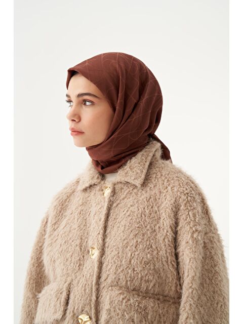 ALLDAY Çikolata Kahve-Pamuk Viskon  Sarmal Desen Eşarp - S000500314-20637