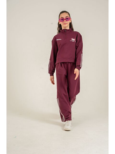 Mışıl Kids The City  That Never Sleeps Baskılı Üst Ön Boydan Fermuarlı Kız Çocuk Alt Üst Eşofman Takımı