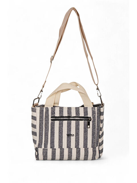 TONNY BLACK Kadın Gri Kanvas Askılı Önü Fermuarlı El ve Omuz Çantası - S000500316-20600