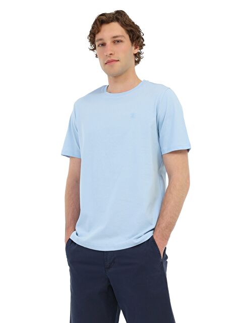 Lumberjack MB CT102 C NK T-SH 6FX Mavi Erkek Kısa Kol T-Shirt