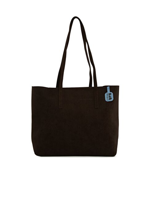 Bagmori İnce Askılı Fermuarlı Nubuk Tote Çanta - S000458048-19413