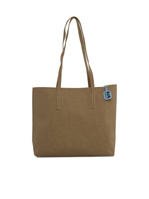 Bagmori İnce Askılı Fermuarlı Nubuk Tote Çanta - S000458048-26429