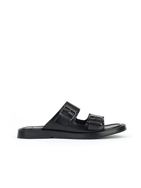 Ziya Ayakkabı Erkek Hakiki Deri Terlik 1611045ZM160 Siyah - S000497887-19351