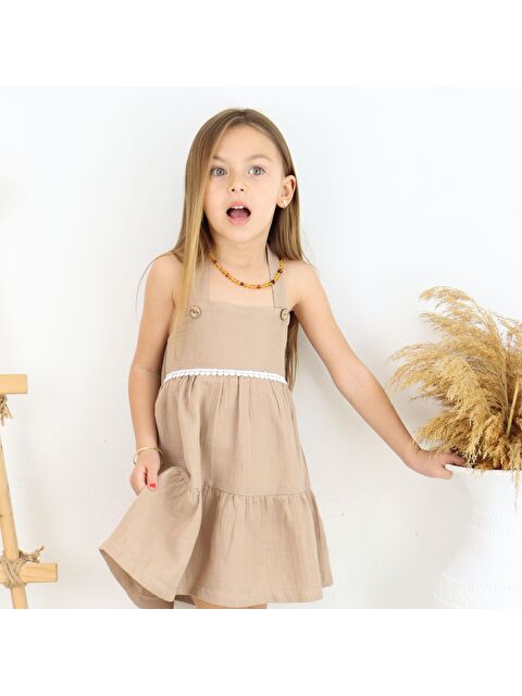 Yami Mia Müslin Çıtır Dantel Detaylı Elbise - S000215703-19928