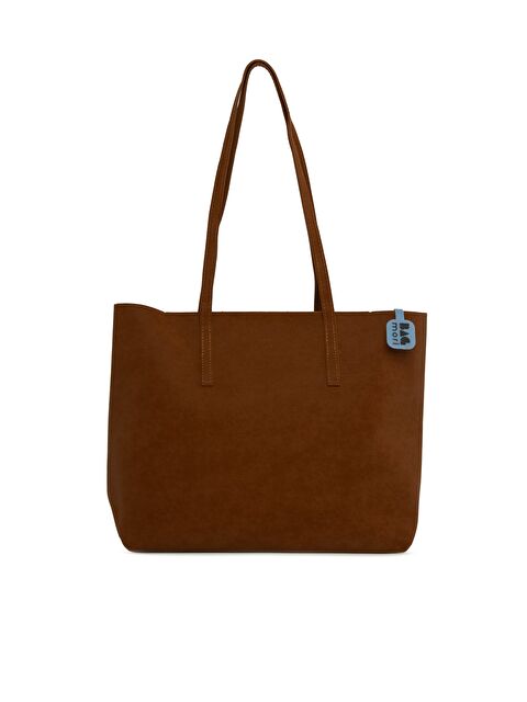 Bagmori İnce Askılı Fermuarlı Nubuk Tote Çanta - S000458048-14955