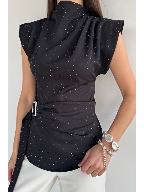 Gülseli Kadın Taşlı Kemer Detaylı Bluz - S000517482-19351
