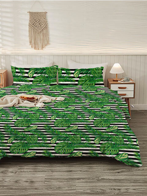 Evmila Modern Desenli Baskılı Çift Kişilik 200x220 Cm 2 Adet 50x70cm Nevresim Takımı - S000285905-23173