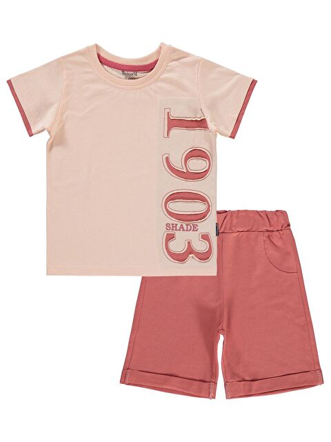 Miniworld Erkek Çocuk Şortlu Takım 3-6 Yaş Taş Rengi Somon - S000230838-24085