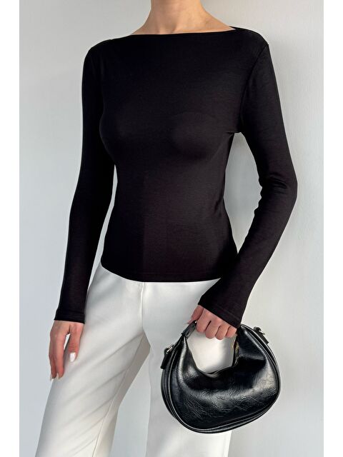 Gülseli Kadın Elastanlı Kayık Yaka Body Bluz - S000517479-19351