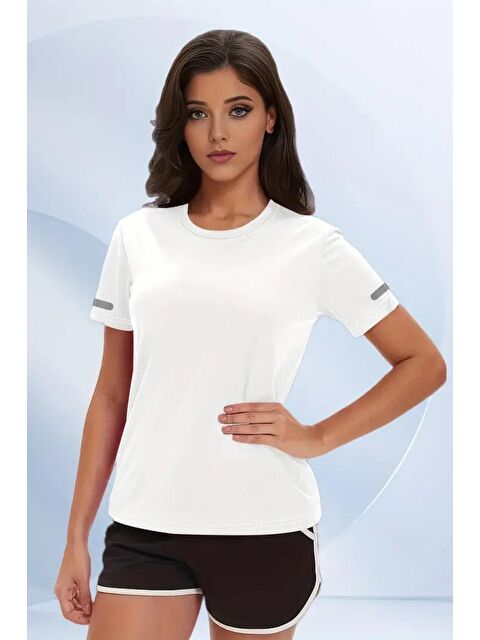 Oksit Fit Mikro Polyester Slim Fit Performans Antrenman Sporcu Kadın Tshirt - S000504950-20063