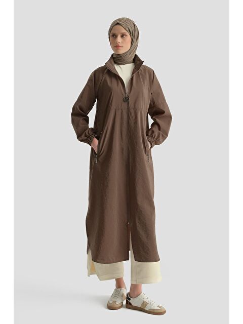 ARMİNE Kapüşonlu Yağmurluk Acı Kahve - S000504953-28102