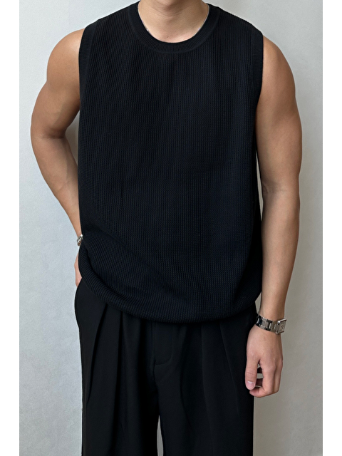 Tarz Cool Erkek Bisiklet Yaka Oversize Süveter - S000399978-19351