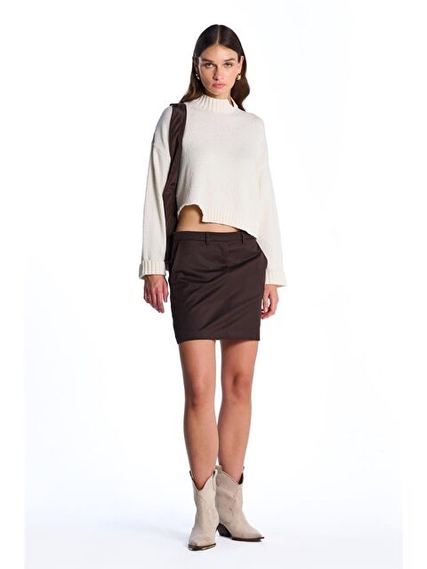 Sherin Kahverengi Mini Etek - S000291252-19413