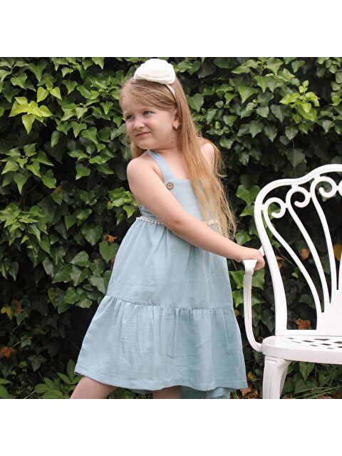 Yami Mia Müslin Çıtır Dantel Detaylı Elbise - S000215703-17234