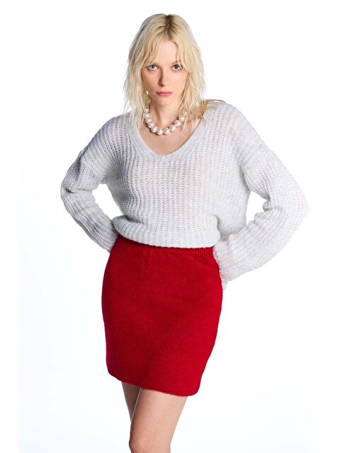 Sherin Kırmızı Basic Triko Etek - S000291250-20045