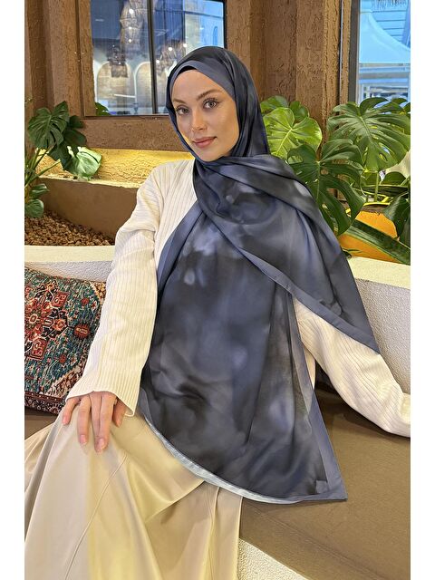 Lamelif Batik Desen Soft Şal Antrasit - S000529599-29666