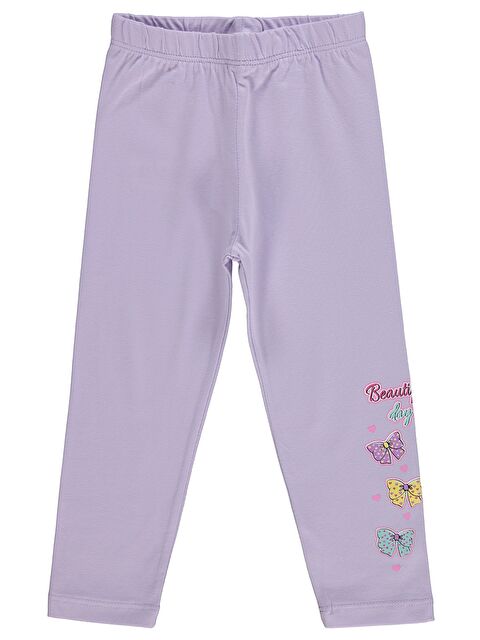 Civil Girls Beautiful Day Baskılı 2-5 Yaş Tayt - Lila