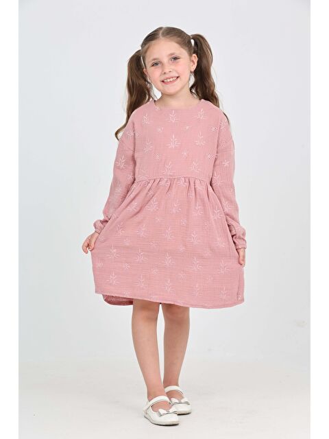 Toontoykids Kız Çocuk Çiçek Nakışlı Elbise - S000412494-20028