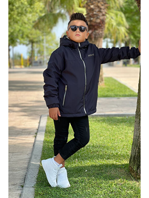 Pina Kids Erkek Çocuk Sabit Kapüşonlu Metal Armalı İçi Kürklü Mont KM3987 - S000425188-21164