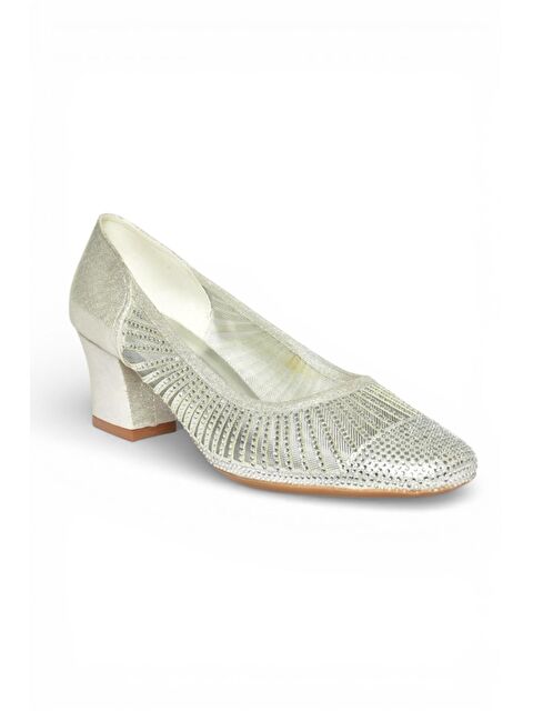 Fox Shoes Gümüş Kadın Topuklu Ayakkabı Y820854514 - S000517915-18105