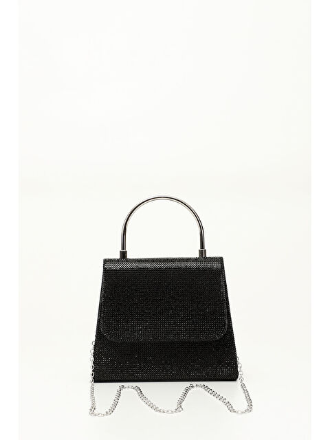 GÖNDERİ(R) Kadın ZÜMRÜT-SİYAH Taşlı Uzun Zincirli El Ve Omuz Askılı Abiye Çanta