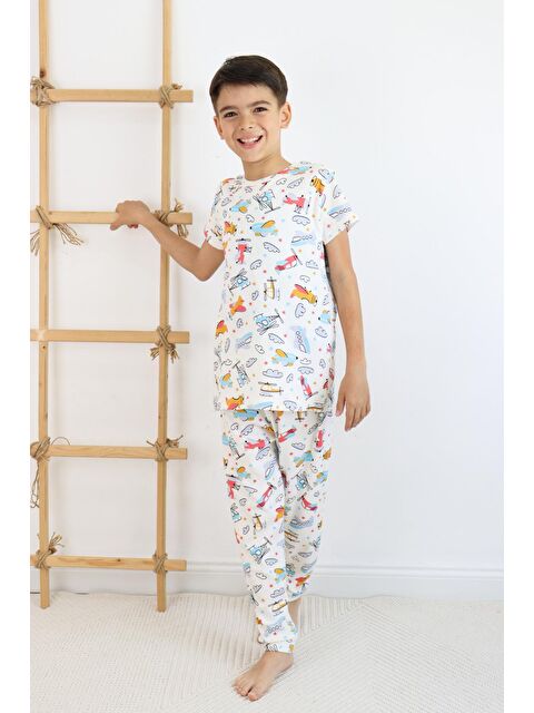 Harika Kids Erkek Çocuk Baskılı Pamuklu Penye Kumaş  Pijama Takımı - S000217119-19965