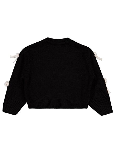 Civil Girls Fiyonk Aksesuarlı 2-5 Yaş Kazak - Siyah 5-6 Yaş - S000483730-19351