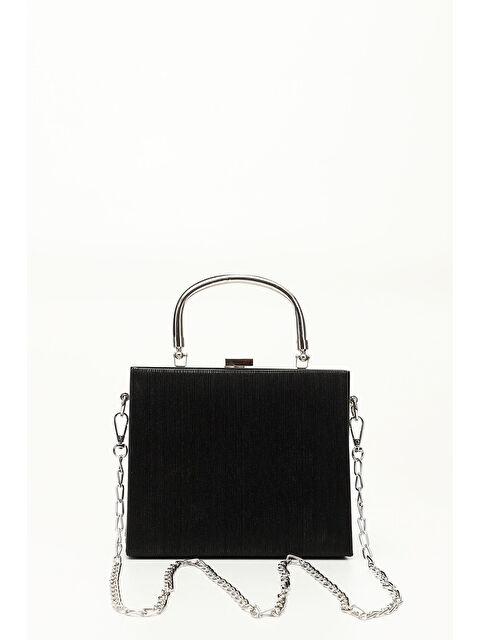 GÖNDERİ(R) Kadın ZÜMRÜT-SİYAH Simli Uzun Zincirli El Ve Omuz Askılı Abiye Çanta