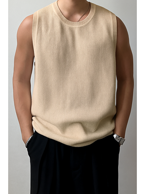 Tarz Cool Erkek Bisiklet Yaka Oversize Süveter - S000399978-19928