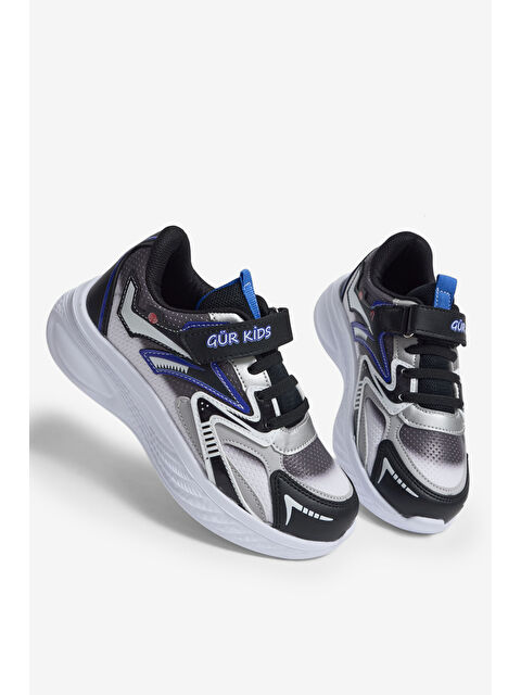 TONNY BLACK Çocuk Unisex Siyah Sax Eva Faylon Taban Çocuk Unısex Cırtlı Lastik Bağcıklı Spor Ayakkabı - S000504378-37445