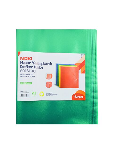 Noki Hazır Yapışkanlı Defter Kabı A4 10lu Yeşil 60161-10 - S000347172-18194
