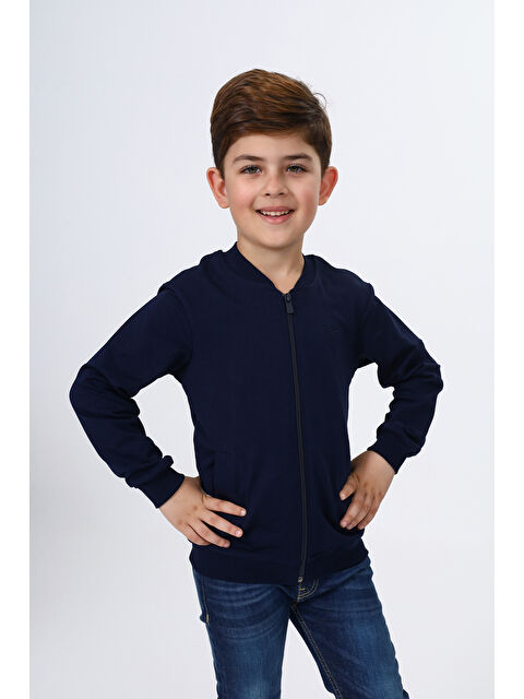 Toontoykids Erkek Çocuk Nakışlı Fermuarlı Sweatshirt - S000299446-21164